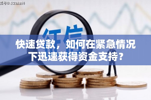 谢岗快速贷款，如何在紧急情况下迅速获得资金支持？