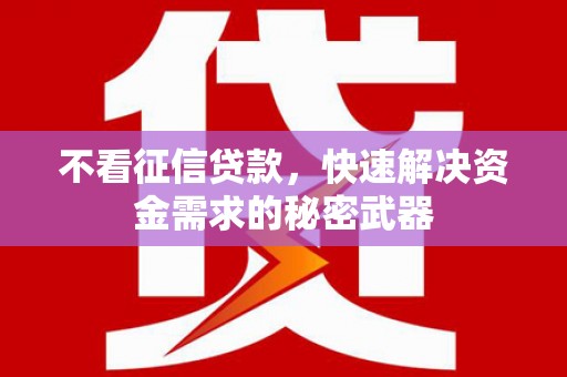 谢岗不看征信贷款，快速解决资金需求的秘密武器