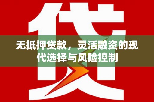 谢岗无抵押贷款，灵活融资的现代选择与风险控制