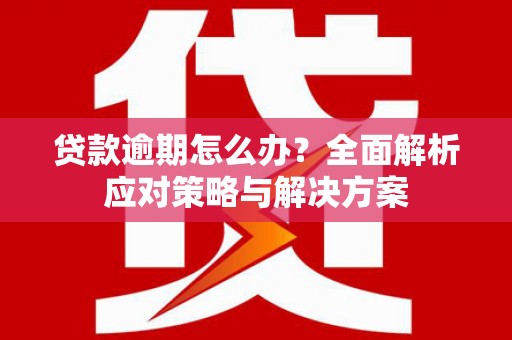 谢岗贷款逾期怎么办？全面解析应对策略与解决方案