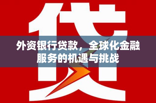 谢岗外资银行贷款，全球化金融服务的机遇与挑战